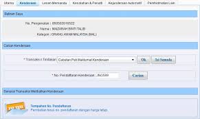Cara check saman online : Cabutan Pek Maklumat Kenderaan