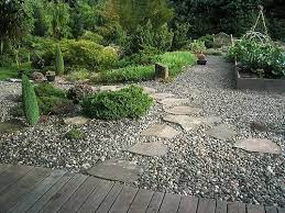 Once all the stones are laid and it's level, scatter topping mix of 3 parts fine sand and 1 part cement and use a paint brush to spread the mix into the gaps between the stones. Gravel Garden Gravel Garden Pebble Garden Backyard Garden Design