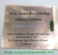 Biodegradable 160mm X 155mm + 30mm Flap - Bio 160x155 - PLA ...