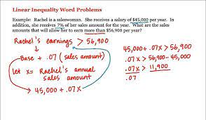 Math 1a 1b Pre Calculus Linear Inequality Word Problems Youtube