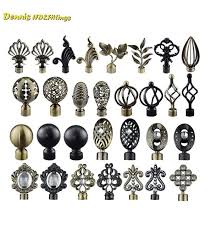 Us 7 5 2pcs Lot White Matte Black European Drapery Curtain 28mm Rod Tube End Decorative Cap Finial Hollow Out Ball Crystal Leaf Crown Decorative Hooks Hooks D Decorative Curtain Rods Curtain Rod Ends Curtain