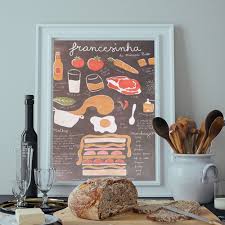Fica o sabor, rico e aveludado. Receita Ilustrada Francesinha Ola Breiner Porto Portugal