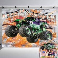 Check spelling or type a new query. Buy Monster Truck Backdrop Birthday Party Backdrop Racing Cars Grave Digger Checkered Flag Photography Background For Baby Boy Cake Table Decorations Banner Photo Booth Props Supplies Online In Turkey B08t9fxf5s