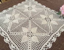 Iris Design Hand Crochet Square Sofa Cover Floral 24 Etsy Crochet Table Topper Crochet Doily Patterns Doily Patterns