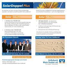 Von altersvorsorge über girokonto bis versicherung: Solardoppel Plus Volksbank Main Tauber Eg