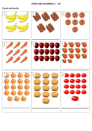 There are numerous advantages to this kind of resource for both you and your students. Numbers 1 20 And Food Worksheet
