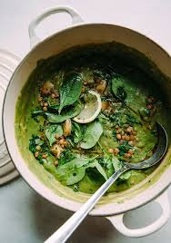 Deep Green Lentil Stew With Spinach Tahini Lemon Recipe Food Lentil Stew Healthy Recipes