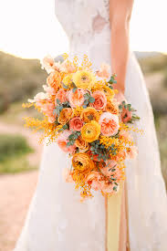 Hand held peach wedding bouquets. Beautiful Bridal Bouquet Inspiration By Mary Costa