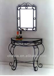 Source Wrought Iron Console Table With Mirror On M Alibaba Com Wrought Iron Design Wrought Iron Furniture Iron Decor