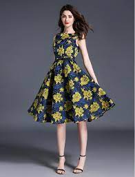 Find over 100+ of the best free floral pattern images. 1950s Vintage Style Elegant Floral Print Swing Formal Work Dress With Pockets Vintage Fashion Cheap Dresses Fancy Dresses