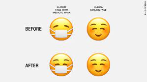 Guy with happy face crying mask blank template. Apple S New Face Mask Emoji Is Now Hiding A Smile Cnn