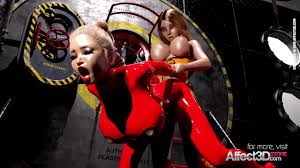 Blonde große Titten Futa-Babes haben Fetisch-Sex in einer 3D-Animation