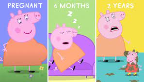 Mummy pig is considered as the mother of peppa pig and george pig. Peppa Pig Official On Twitter Three Stages Of Parenthood By Mummy Pig