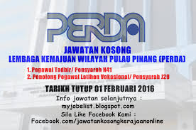 Lembaga kemajuan negeri dan bandar. Jawatan Kosong Di Lembaga Kemajuan Wilayah Pulau Pinang Perda 01 Februari 2016
