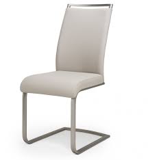 Buy faux leather dining chairs online! Franklin Taupe Faux Leather Steel Cantilever Dining Chair