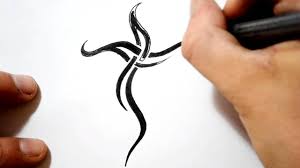 Tattoo drawings of crosses come from many different traditions Cross Tattoos Drawing A Simple Black Tribal Design Youtube