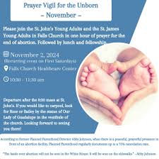Are you willing to give up one Saturday morning to pray for the 2,548  babies who will be murdered in one day in the US? Please join us and bring  a friend! |