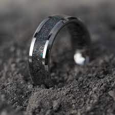 Meteorite Ring Mens Wedding Band Mens Engagement Ring Glow Etsy Rings Mens Wedding Bands Engagement Rings For Men Mens Meteorite Ring