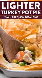 Use Leftover Turkey And Frozen Vegetables In This Easy Turkey Pot Pie Recipe To Serve A Quick And Ligh Turkey Pot Pie Turkey Pot Pie Recipe Turkey Pot Pie Easy