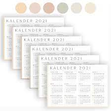 Wochenkalender 2021 als kostenlose vorlagen für pdf zum download & ausdrucken. Kalender 2021 Zum Ausdrucken In 6 Farben Grossen A2 A3 A4 A5 Set Swomolemo Printables