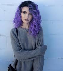 Colorful Hair Purple Black Roots Long Curls Http Www Thepicta Com Media 1396566744457303596 21377319 Hair Styles Purple Hair Dyed Hair