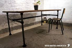 Metal Vintage Table Legs Vintage Oak Dining Table With Tubular Steel Legs Metal Leg Dining Table Industrial Metal Table Legs Oak Dining Table