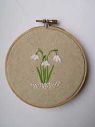 Hand Embroidered Snowdrops Hand Embroidery Flower Embroidery Designs Embroidery Inspiration