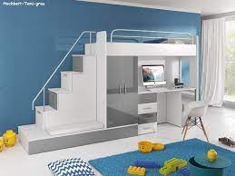 Sie werden schauen, warum das so ist, wenn sie unsere fotos anschauen! Tomi Hochbett Mit Schreibtisch Schrank Treppe Und Gastebett In Hochglanz Weiss Ebay