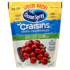 Ocean Spray Craisins Cranberries Dried Reduced Sugar 50 Less Resealable 20 Oz Shaw S