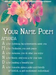 Acrostic Name Poem Acrostic Poem For Your Name Amanda A Self Motivated Individual A Is For Ambitious Big Achievements Await Acrostic Poems Acrostic Poem