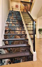 3d Irregular Pattern Ss15 Pattern Tile Marble Stair Risers Decoration Photo Self Adhesive Mural Vinyl Decal Wallpaper Murals Wallpaper Mural In 2021 Staircase Railing Design Stairs Tiles Design Stairs Design