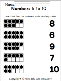 6 year ols printable worksheet. Free Number Matching Worksheet 6 To 10 Free4classrooms
