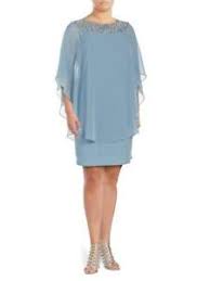 Details About Xscape Plus Size 20w Blue Beaded Chiffon Capelet Dress Nwt 199