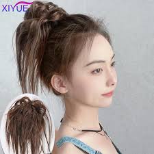 Fermaglio per capelli sintetico soffice Chignon per capelli disordinati  Tousled Hairpiece fascia elastica Chignon Curly Scrunchie Updo Cover coda  per capelli per le donne
