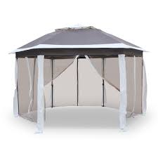 KARMAS PRODUCT Outdoor Pop up Gazebo Tent with Mosquito Netting,12'x  12'Instant Gazebos Canopy Shelter with Carrying Bag for  Patio,Garden,Deck,Backyard,Party(Brown) - Walmart.com