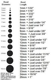 Bead Size Chart For Jewelry Making Quilling Bead Size
