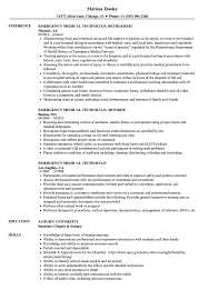 Emergency Medical Technician Resume Samples Velvet Jobs