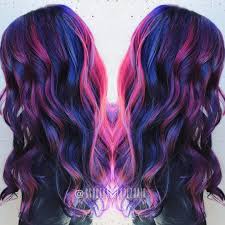 Violet Indigo Cherry Red You Can Definitely Tell Where The Sun Is Shining Bright In This One Modernsalon Thick Hair Styles Oil Slick Hair Cherry Red
