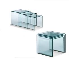 Tempered Bent Glass Nest Tables Foshan Justgo Furniture Co Ltd Glass Furniture Glass Table Curved Glass