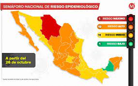 Aún en rojo, retan saltillenses al covid; Semaforo Covid En Mexico Situacion Actual 26 Octubre A 8 Noviembre