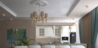 Light wood ceiling beams contrast with the room's dark gray walls and rich blue floor. Suspended Ceiling Ideas Stanlil Fit Out Construction Specialists
