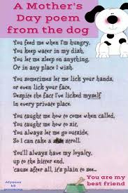 Mother S Day Poem From A Puppy Dog Mothers Day Dog Poems Mothers Day Poems