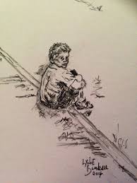 Waiting Sketch Drawing For Sunday My Drawings Charcoal Sketch Drawing Sketches