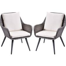 Amazon Com Lz Leisure Zone Outdoor Wicker Patio Dining Chairs With Grey Rattan Beige Cushion Wicker Dining Chairs Garden Patio Furniture Patio Dining Chairs