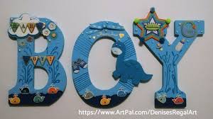 Wall decor for the bedroom can personalize the space and make it officially all yours. Baby Boy Wall Hanging Letters Denise S Regal Art Crafts Other Art Personalized Artpal