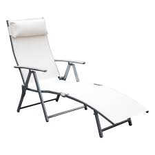 Outsunny Steel Fabric Outdoor Folding Chaise Lounge Chair Recliner With Portable Design Adjustable Backrest White On Sale Overstock 22258498