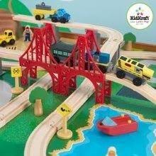 4.4 out of 5 stars. Amazon Com Kidkraft Ride Around Town Wooden Train Set And Table With Helicopter Airplane Farm Storage Bins And 100 Pieces Compatible With Other Major Brand Trains Honey Gift For Ages 3 Amazon Exclusive