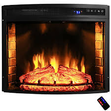 H ventless electric fireplace insert · 36 in. Akdy 30 In Freestanding Black Electric Fireplace Insert With Curved Tempered Glass And Remote Control Fp0099 The Home Depot Electric Fireplace Insert Black Electric Fireplace Fireplace Heater Insert