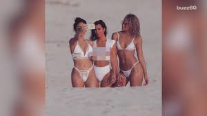 Kim kardashian tries to smooth things over after explosive row between kourtney and rob instagram the star appears to be slathered in oil as she poses seductively in front of a mirror. Kim Kardashian Makes Waves Twerking In A Pool Youtube