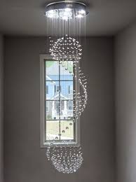 Modern Three Sphere Raindrop Spiral cyrstal Chandelier for Foyer